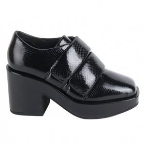 NEW INTENTIONALLY BLANK crime platform loafer in black